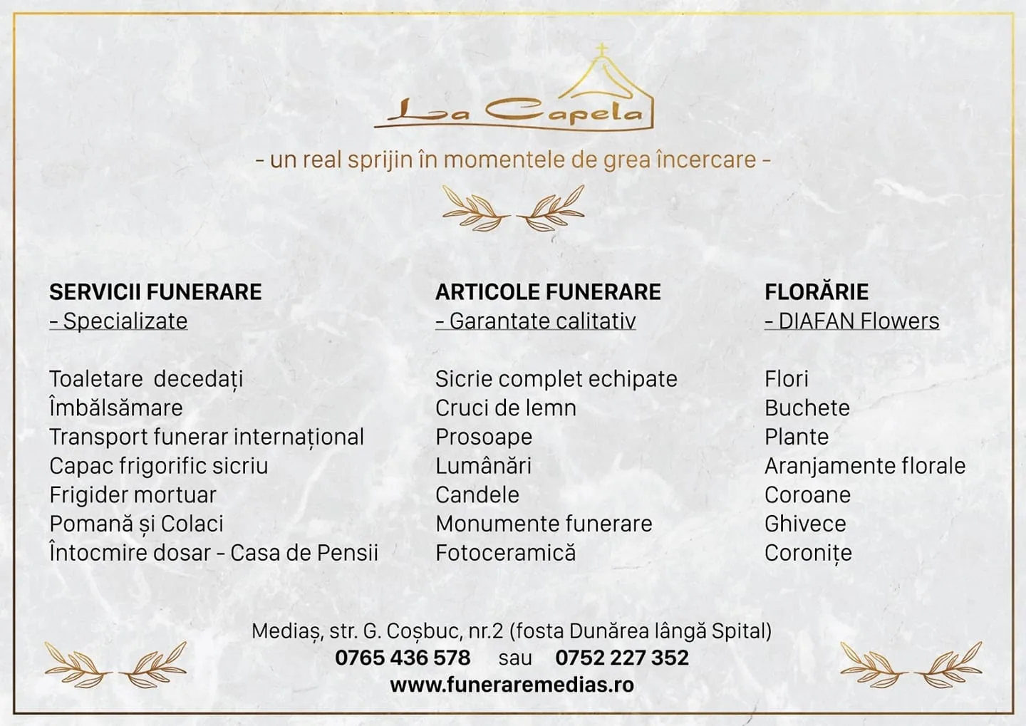 servicii funerare non-stop medias